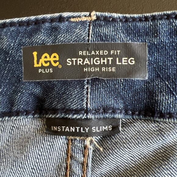 Lee Jeans Women's 22W Blue Relaxed Fit Straight Leg High Rise Stretch Denim - Picture 8 of 12